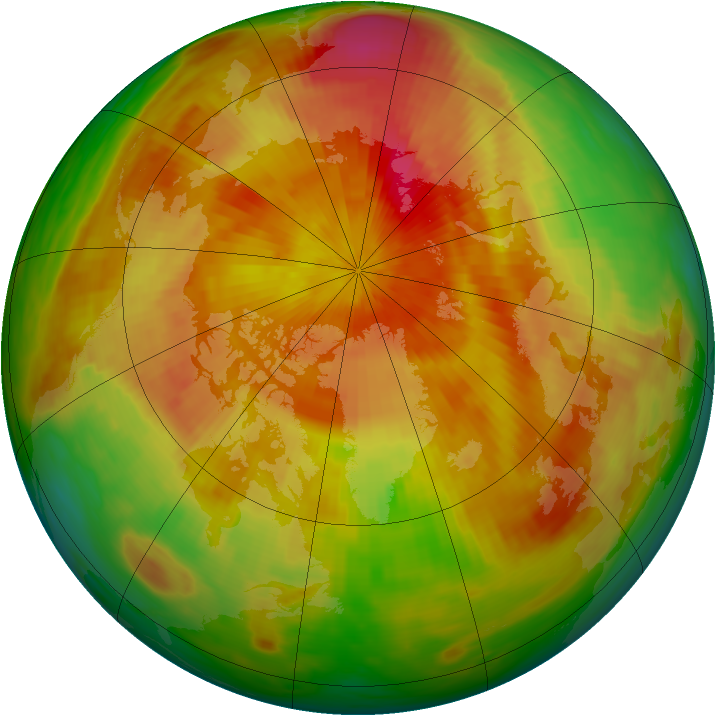 Arctic ozone map for 15 April 1986